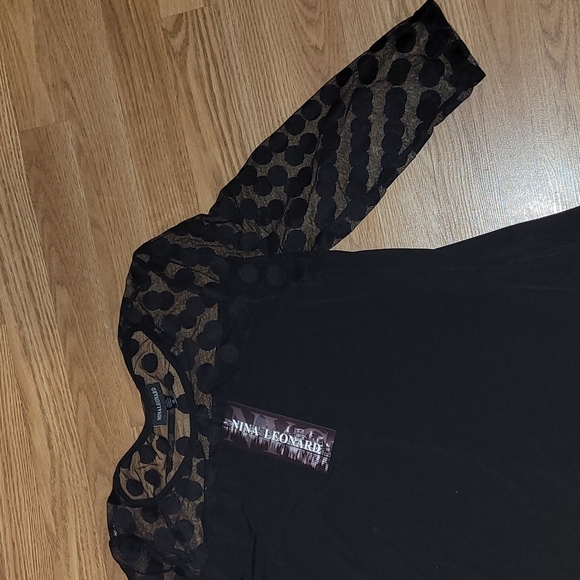 New Nina Leonard sexy black midi dress sizes M and L - Picture 3 of 8